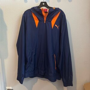 EUC Puma Blue and Orange Windbreaker Jacket Sz XL